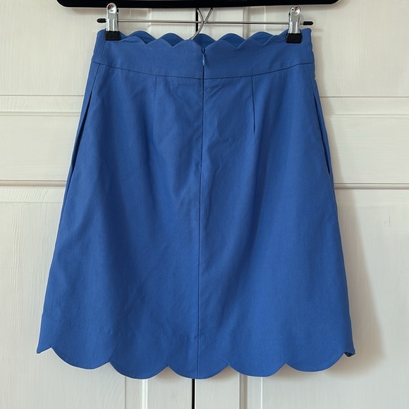 J.MCLAUGHLIN Cameron Skirt Vista Blue Stretch Preppy A-Line Scallop Hem Size 0 - Picture 6 of 11